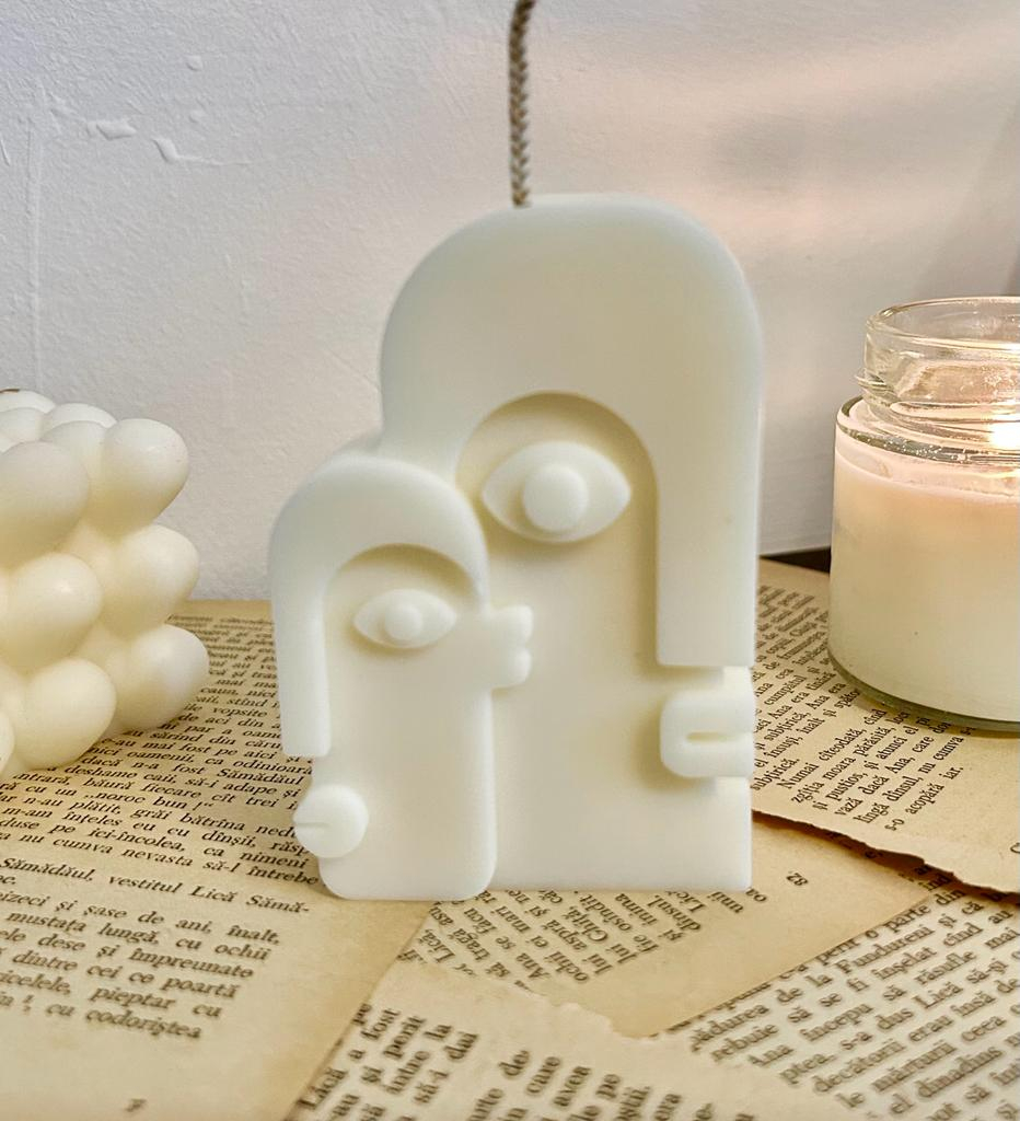 Lumanare decorativa din ceara de soia ,fara parfum - Two faces , 90 g [3]