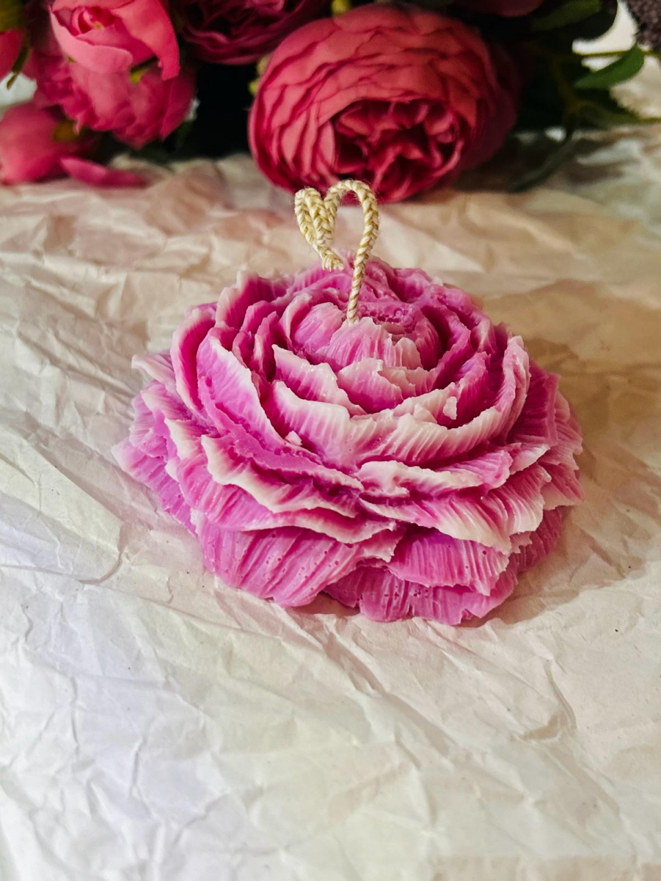 Lumanare decorativa din ceara de soia , parfum Bujor 70g [2]