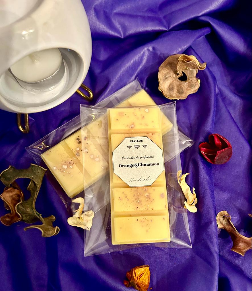 Tableta parfumata din ceara de soia , Snap bar - aroma florala Orange & Cinnamon  , 40g [2]