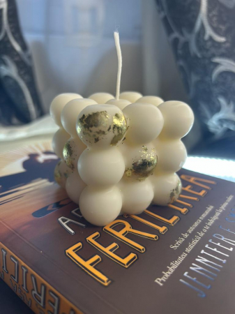Lumanare decorativa din ceara de soia , Bubble , fara parfum ,125 g