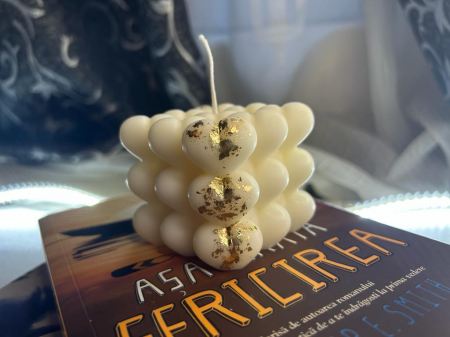 Lumanare decorativa din ceara de soia , Bubble Heart , fara parfum ,125 g