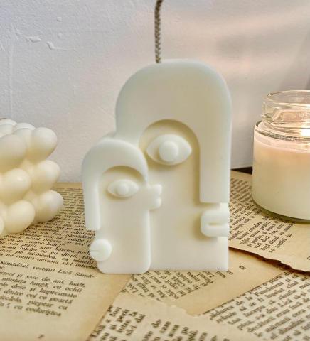 Lumanare decorativa din ceara de soia ,fara parfum - Two faces , 90 g [2]