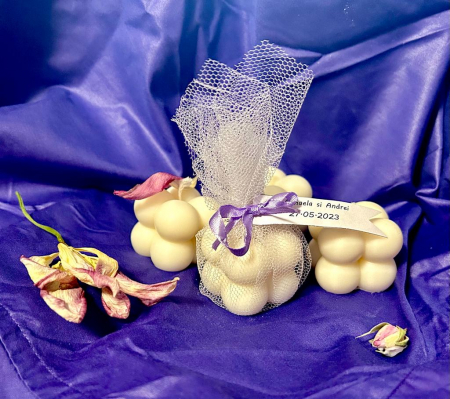 Marturii nunta / botez - Lumanare parfumata bubbles din ceara de soia