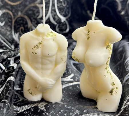 Lumanari decorative - Set cuplu 2 lumanari decorative din ceara de soia , fara parfum