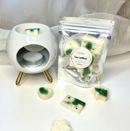 Set difuzor ceramic pentru aromaterapie si ceara parfumata de soia , Aroma One million, 25 g [1]