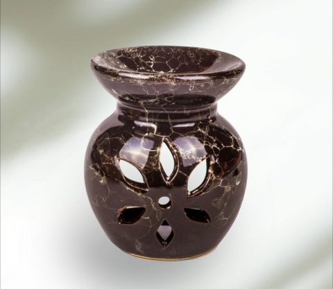 Vas din ceramica pentru aromaterapie ,  model  floare 6.5x8 cm