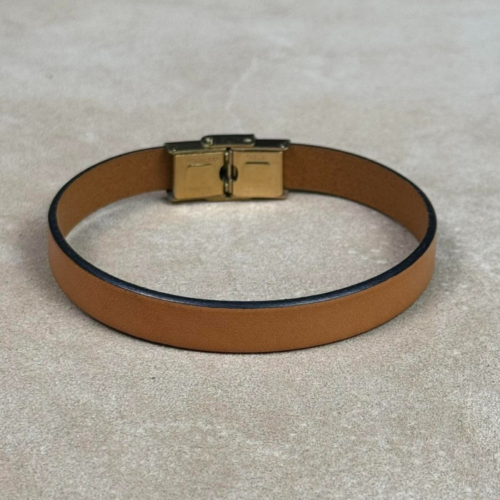 Bratara din piele naturala, Cleo, maro cognac [2]