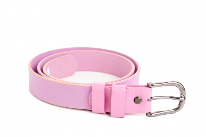 Curea din piele naturala roz 30 mm, lucrata manual, Styx, Handmade [2]