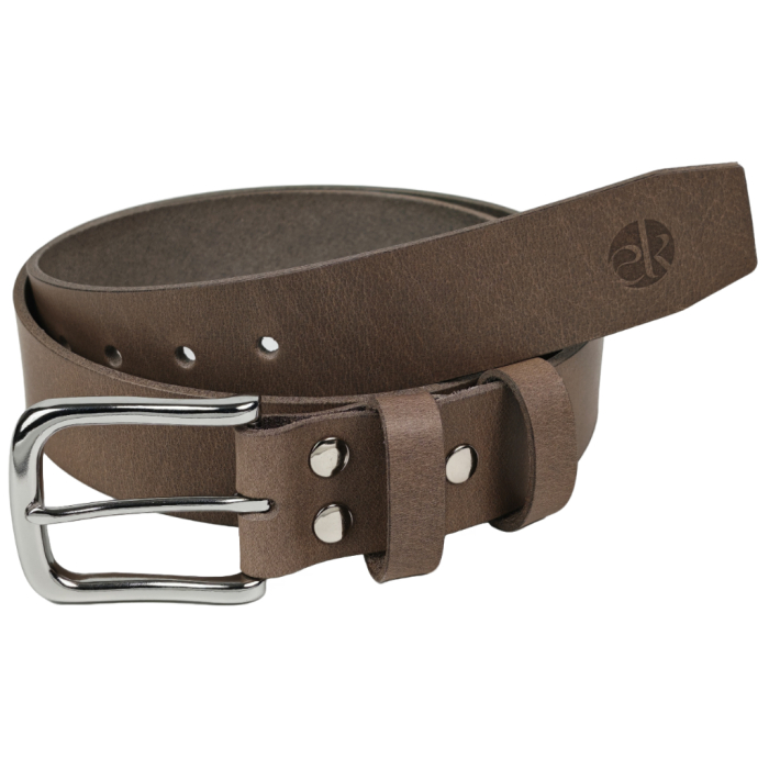 Curea piele naturala 40 mm, Leda, gri, catarama solida [1]