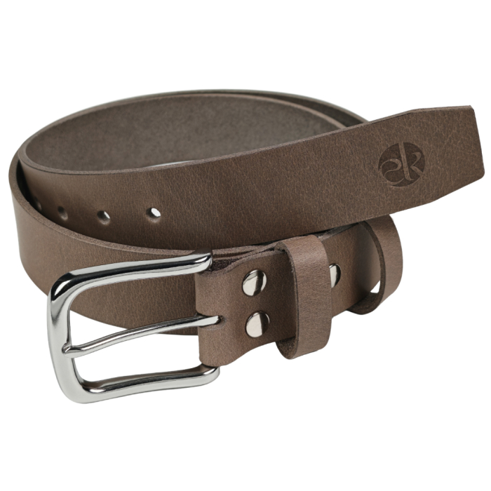 Curea piele naturala 40 mm, Leda, gri, catarama solida [3]