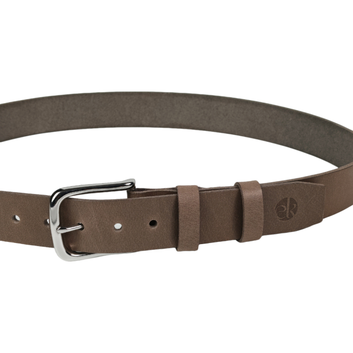 Curea piele naturala 40 mm, Leda, gri, catarama solida [2]