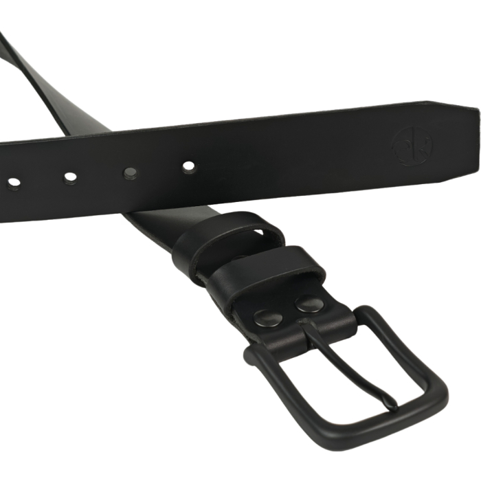 Curea piele naturala 40 mm, Leda, neagra, catarama solida [2]