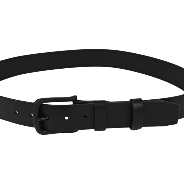 Curea piele naturala 40 mm, Leda, neagra, catarama solida [3]