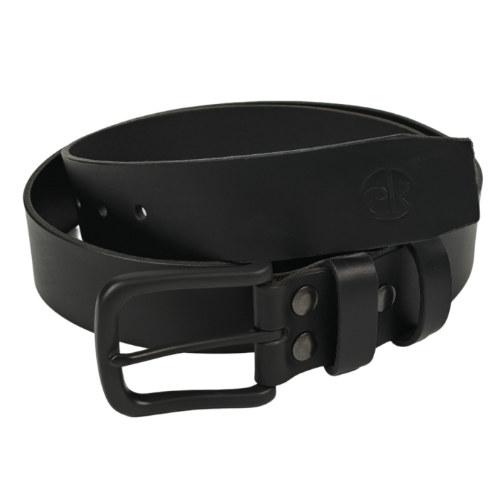 Curea piele naturala 40 mm, Leda, neagra, catarama solida [1]