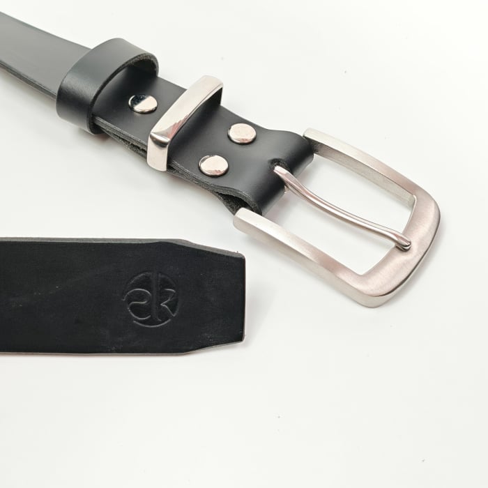 Curea piele naturala 40 mm, Torr, neagra, catarama inox [3]