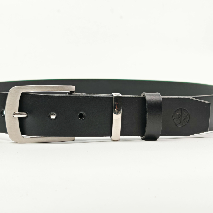 Curea piele naturala 40 mm, Torr, neagra, catarama inox [2]