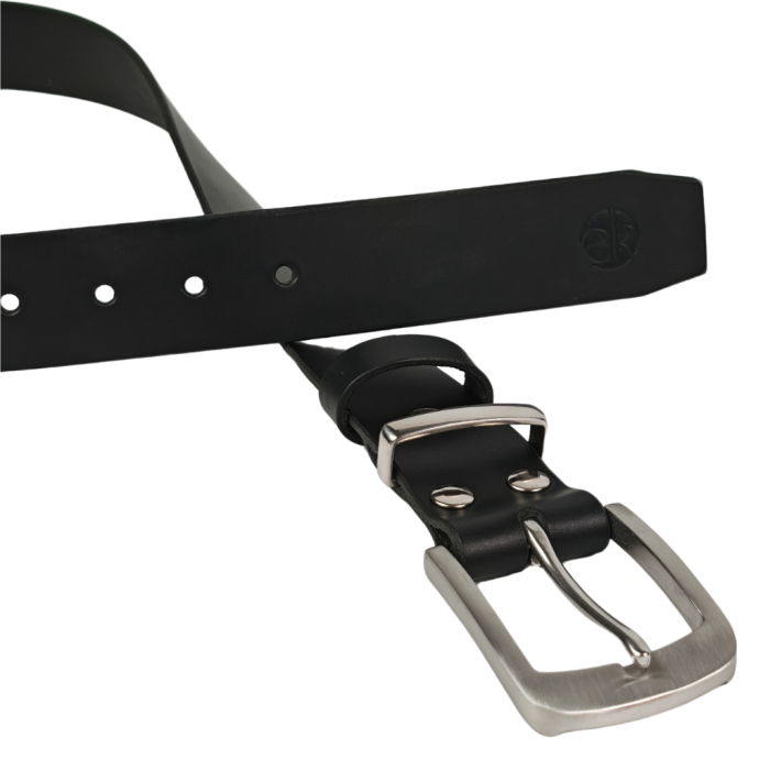 Curea piele naturala 40 mm, Torr, neagra, catarama inox [2]