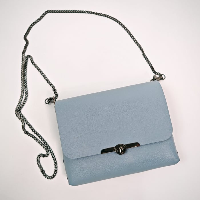 Geanta dama din piele naturala, Mony, Gri, imprimeu pisica de mare [1]