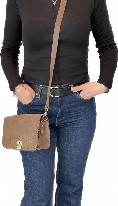 Geanta dama din piele naturala,ElyK Creation,  MARO, cusuta manual, Sarah, handmade [3]