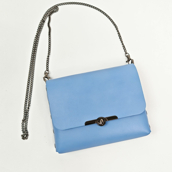 Geanta dama din piele naturala, Mony, albastra [1]