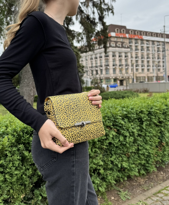 Geanta dama din piele naturala, Mony, leopard [3]