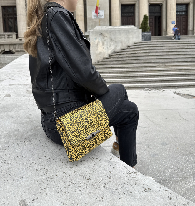 Geanta dama din piele naturala, Mony, leopard [6]