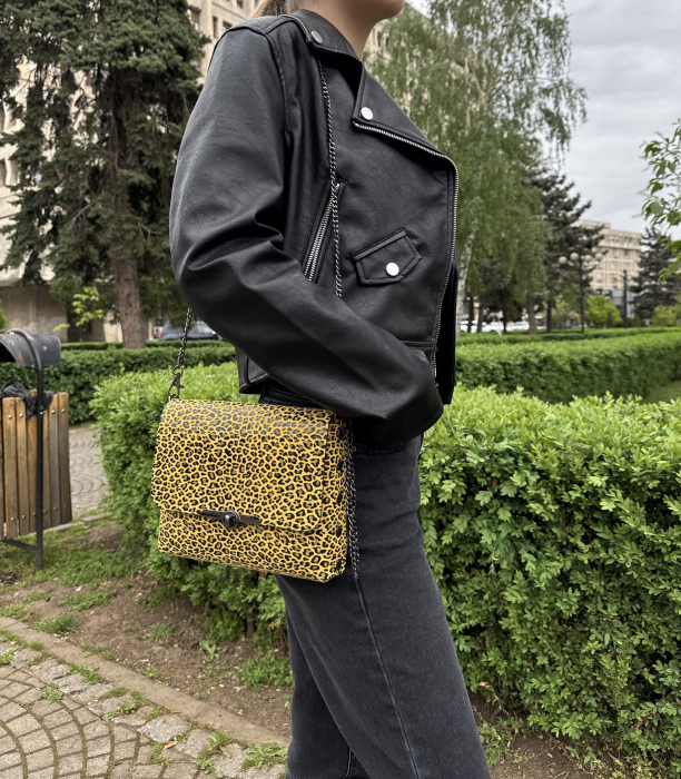 Geanta dama din piele naturala, Mony, leopard [2]