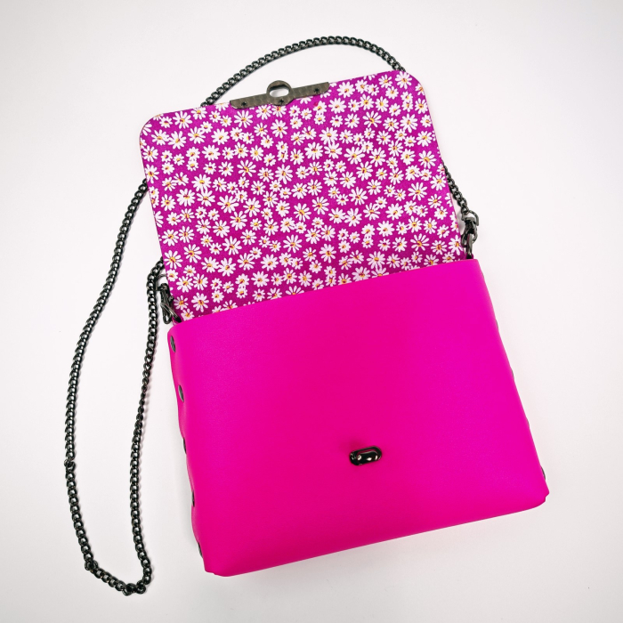 Geanta dama din piele naturala, Mony, roz [3]