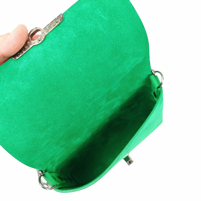 Geanta dama din piele naturala, Mony, verde, piele intoarsa [3]