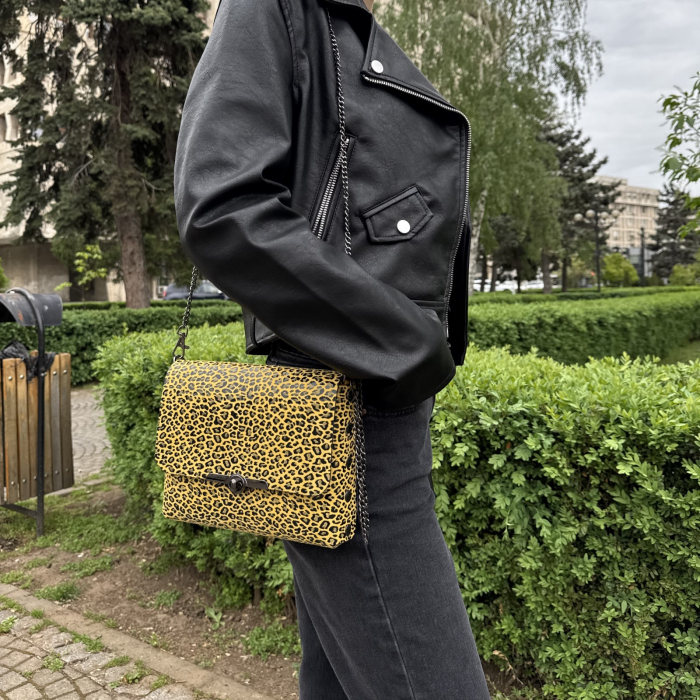 Geanta Mony din Piele Naturala cu Lant Metalic – Design Elegant [6]