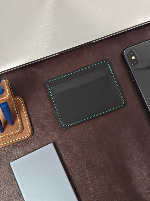 Portcard Personalizat din Piele Naturala Duma Mini – Suport Carduri Gravat Manual, Design Ultra Slim [2]