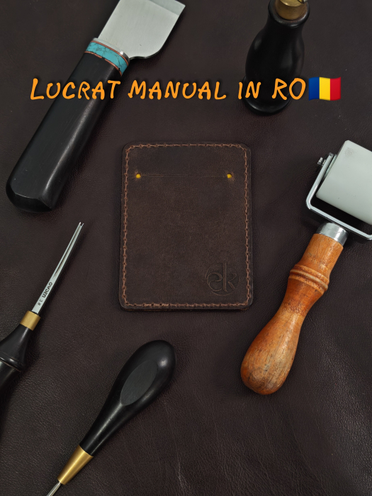Portcard din Piele Naturala Duma Mini – Suport Minimalist 3 Carduri, Design Super Slim [4]