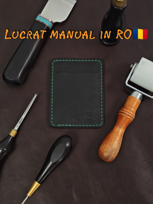 Portcard Personalizat din Piele Naturala Duma Mini – Suport Carduri Gravat Manual, Design Ultra Slim [4]