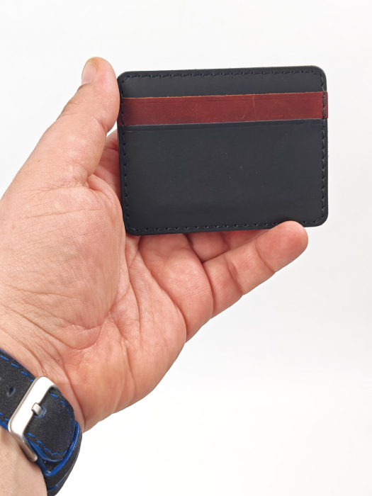 Portcard din Piele Naturala Duma Mini – Suport Minimalist 3 Carduri, Design Super Slim [5]