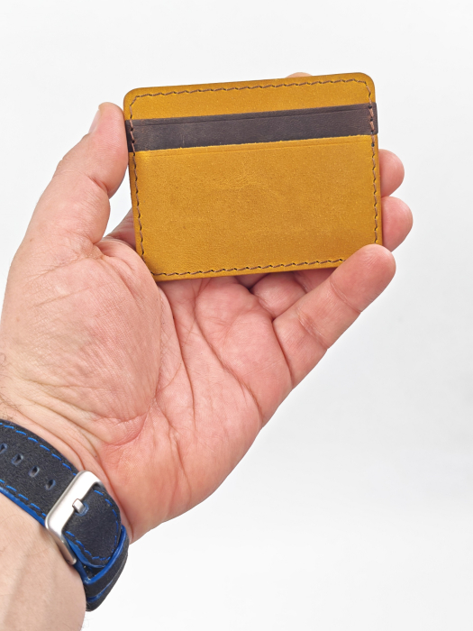 Portcard din Piele Naturala Duma Mini – Suport Minimalist 3 Carduri, Design Super Slim [5]