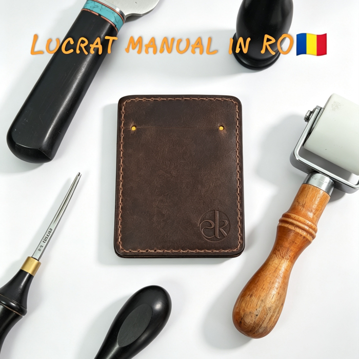 Portcard din Piele Naturala Duma Mini – Suport Minimalist 3 Carduri, Design Super Slim [3]
