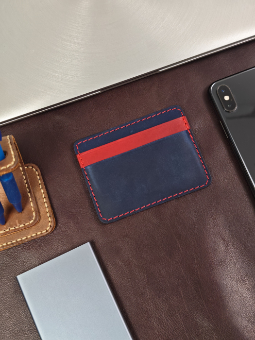 Portcard Personalizat din Piele Naturala Duma Mini – Suport Carduri Gravat Manual, Design Ultra Slim [2]