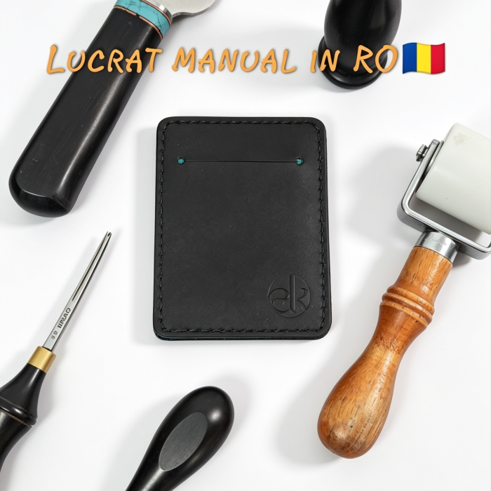 Portcard din Piele Naturala Duma Mini – Suport Minimalist 3 Carduri, Design Super Slim [3]