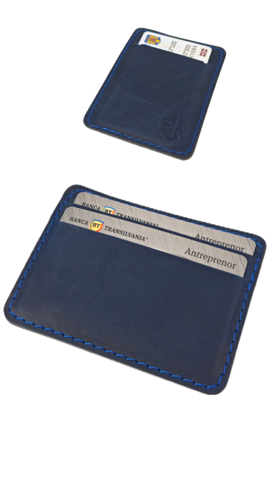 Portcard Personalizat din Piele Naturala Duma Mini – Suport Carduri Gravat Manual, Design Ultra Slim [5]