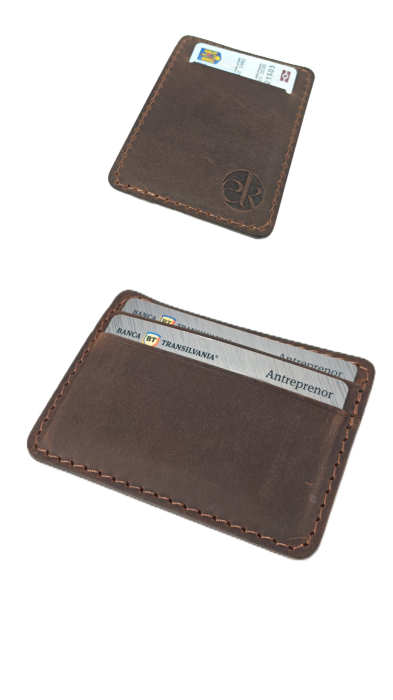 Portcard Personalizat din Piele Naturala Duma Mini – Suport Carduri Gravat Manual, Design Ultra Slim [5]