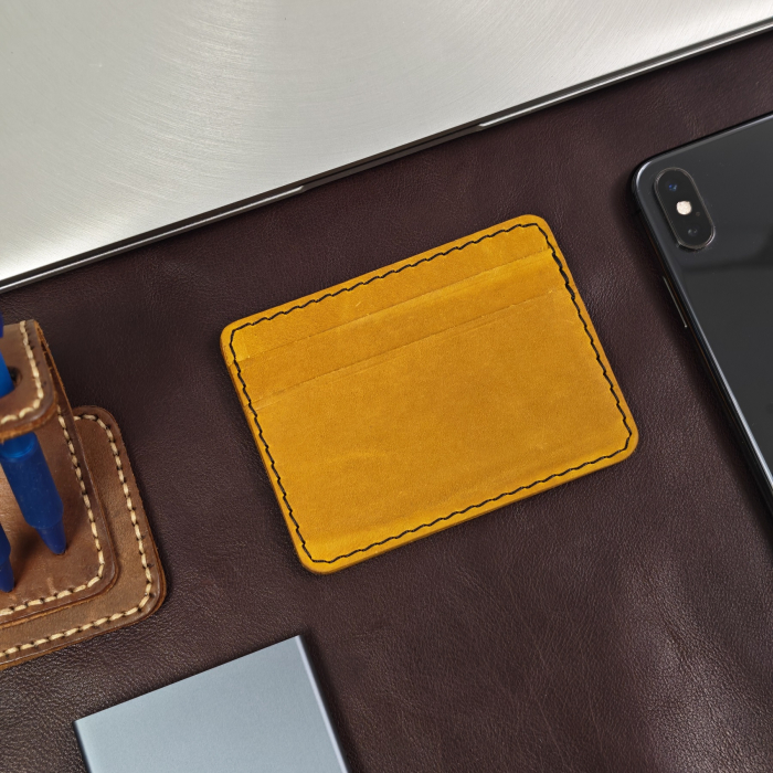 Portcard din Piele Naturala Duma Mini – Suport Minimalist 3 Carduri, Design Super Slim [4]