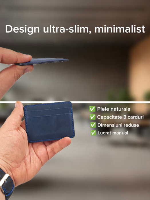 Portcard Personalizat din Piele Naturala Duma Mini – Suport Carduri Gravat Manual, Design Ultra Slim [3]
