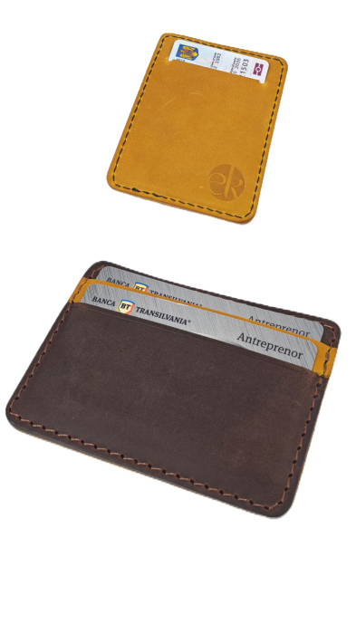 Portcard Personalizat din Piele Naturala Duma Mini – Suport Carduri Gravat Manual, Design Ultra Slim [5]
