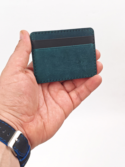 Portcard din Piele Naturala Duma Mini – Suport Minimalist 3 Carduri, Design Super Slim [5]