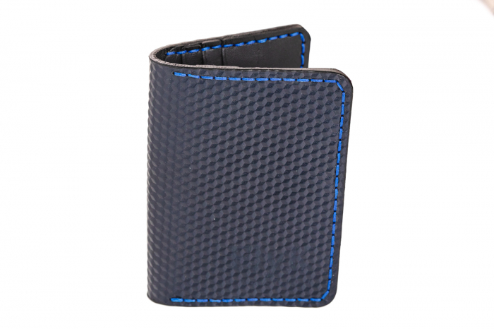 Portcard din piele naturala, lucrat si cusut manual, Orion, Handmade, Bleumarin 3D print [4]