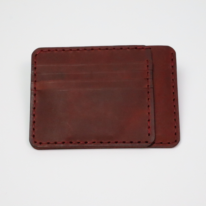 Portcard Minimalist din Piele Naturală , Duma, Grena [4]