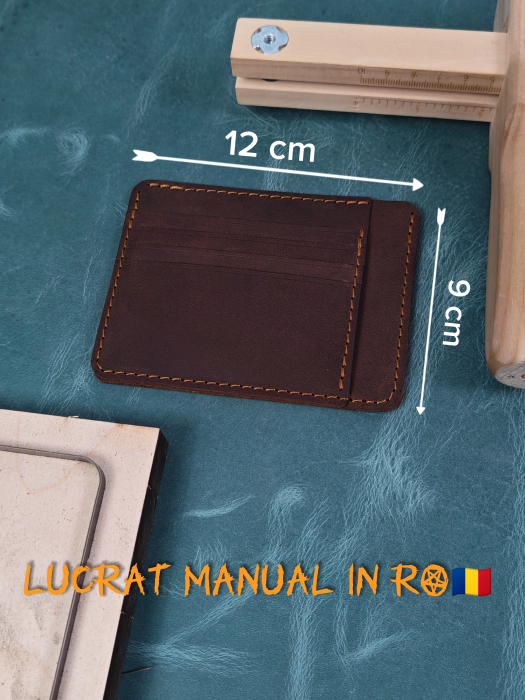 Portcard Personalizat din Piele Naturală Duma – Portofel Minimalist Gravat, Diverse Culori [3]