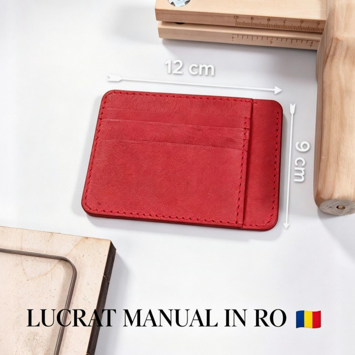 Portcard Minimalist din Piele Naturala Duma – Suport Subtire de Buzunar, Diverse Culori [3]