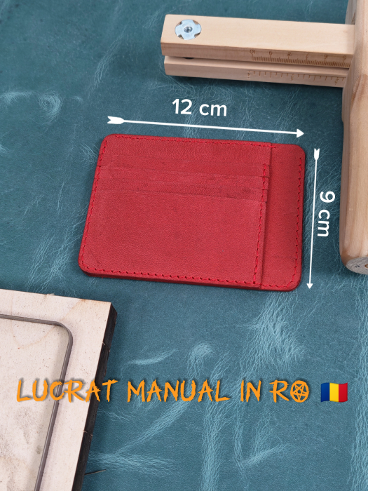 Portcard Personalizat din Piele Naturală Duma – Portofel Minimalist Gravat, Diverse Culori [2]