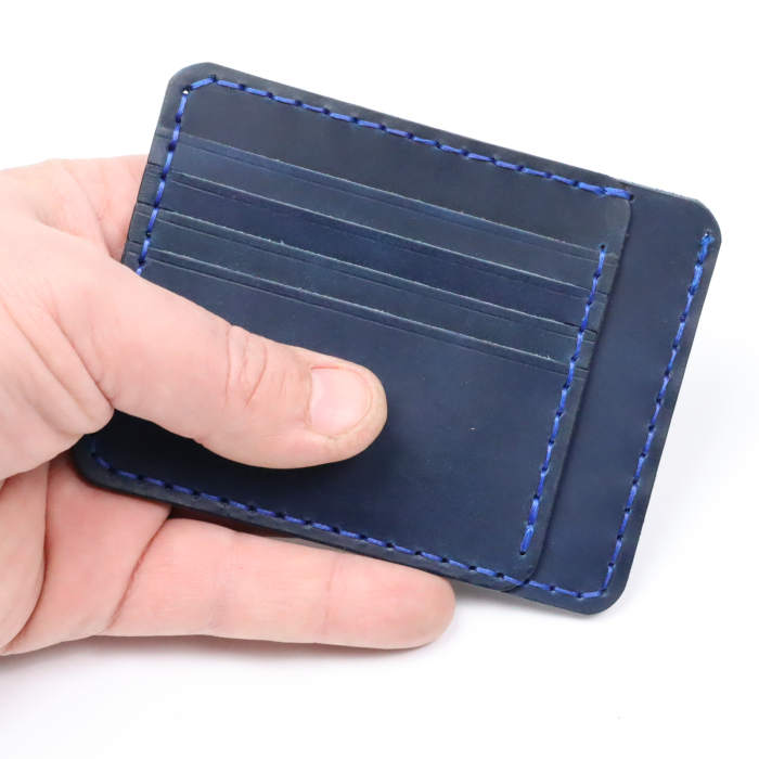 Portcard Minimalist din Piele Naturală , personalizabil, Duma, Albastru [4]